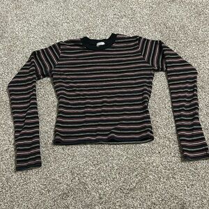 pac sun striped long sleeve crop top